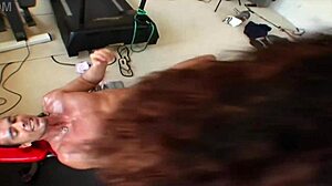 dee rides white cock cowgirl deepthroating to orgasm