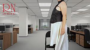 Naked secretary seducing boss at work