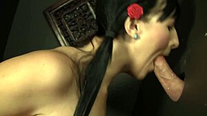 Girl Ashli Orion Blows Monster Cock Through Glory Hole