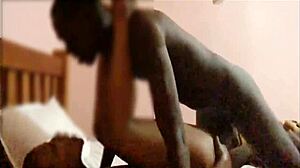 Sexy ebony step mom in steamy preview scene.