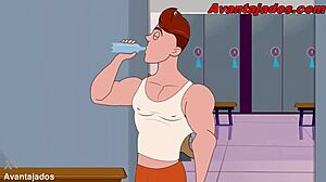 hey, this gay porn animation has the straight guy super endowed, getting into brazilian action