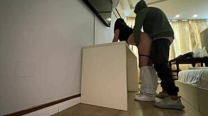 Young students skip class for quick doggystyle creampie