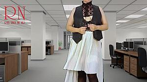 Naked secretary seducing boss at work