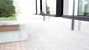 Russian blonde in full leather leggings and boots is teasing!