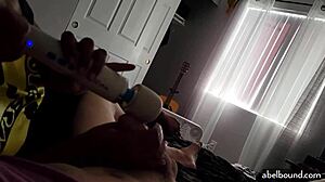 masturbating him with a magic wand 😏