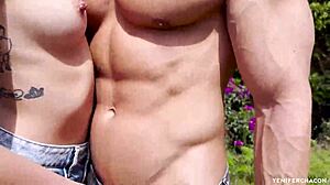 I Was Kissed And Touched By My Big Muscled Gardener Outdoors