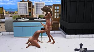 In the college shower room, she quickly sucks cock before bent over doggystyle and deepthroat cumshot