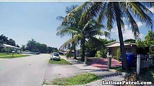 cute latina rides immigration officer's cock in interview