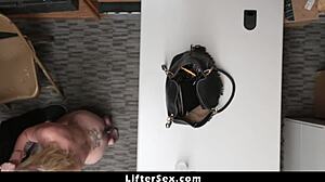 Burglar Caught In Office With Concealed Jewelry And Big Cock