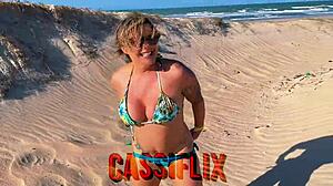 Showing off at the beach, got my boy crazy to pound me doggystyle! 🏖️😜