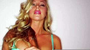 samantha, the blonde pornstar, teases with her nude body and masturbation