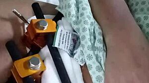 Feeling aroused in the hospital, Julia Fontanelli masturbates intensely.