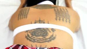 asian girlfriend takes doggystyle creampie