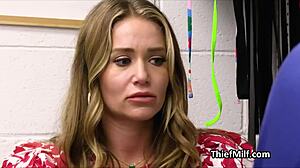 Amateur milf housewife suspect moans while riding police officer's cock in office hardcore sex