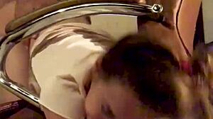 teen clamped in office chair getting her ass fucked hard