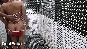 Took My Indian Wife To Bathroom For Intimate Striptease And Passionate Encounter