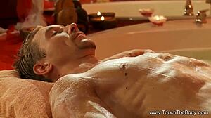 Turkish milf gives exotic oiled handjob during hardcore massage session