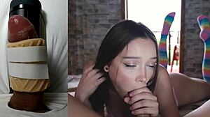 My gooin' session with the handy, clothes ripped off for blowjob fun