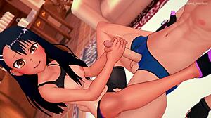 Nagatoro is so hot after sports, jerking off with toys in this uncensored hentai.