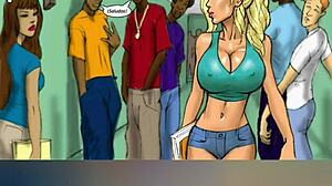 Watch Two Blondes Compete For That Massive Black Cock!