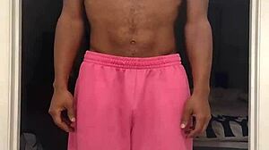 brunette roommate performs workout six in stockings