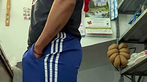 Young Mexican Behind Scenes in Grocery Store