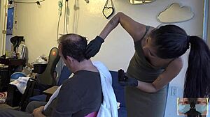 Watch him dye his hair brown while we chat about our couple's style.