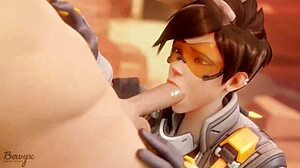 tracer pays a bet with a blowjob from bewyx