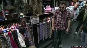 Blonde Dp Banged In Public Sex Shop