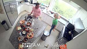 Spyfam Step Sis Banged Hard in Kitchen on Thanksgiving