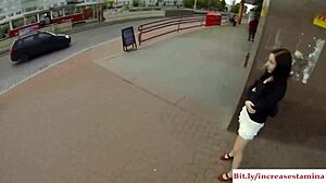 Blonde teen bent over for outdoor fucking