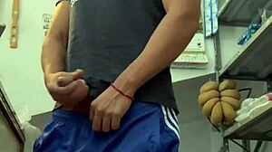 Young Mexican Behind Scenes in Grocery Store