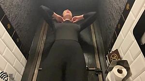 On My First Date, I Sneak to the Toilet for Solo Play. My Brunette Urges Take Over in Public!