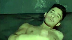 Gay guy jerks off hard until he cums