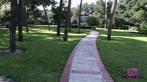 zoe flashes tits and pussy outdoors in tampa!