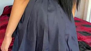 sexy student in panties close-up fetish cosplay ass worshiping with shoes and socks