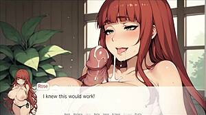 In spirit harem hentai game episode 1, she pleasures her master with bukkake on her huge tits