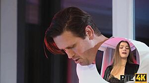 Teen Creampie with European Tattooed Shaved Pussy