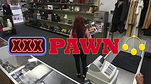 Sex in the shop with a big rod, she gets her wet pussy pounded hard! 😏