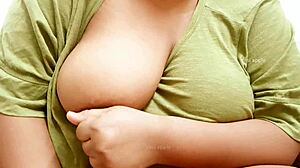 My friend's wife shows off her sexy indian boobs with big tits