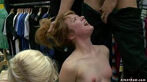 Blonde Dp Banged In Public Sex Shop