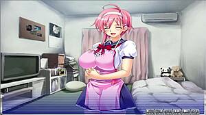 In apartment of love episode 2, the anime character cums inside her during their hentai game session.