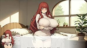 In spirit harem hentai game episode 1, she pleasures her master with bukkake on her huge tits