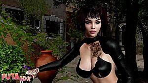 I, the big tittied brunette futa, spyed on the blonde and fuked her hard.