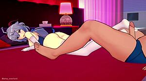 Ganyu footjob wearing only swimsuit version