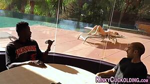 Goth wife's intimate riding session with black and old partners in cuckold context at home