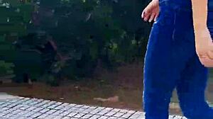 Sexiest braless walk on public street