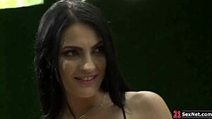 busty babe flashing boobs and letting neighbor fuck her hard 💦