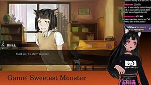 Vtuber LewdNeko Plays Sweetest Monster in Hot Anime Action