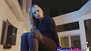 Anna Claire Clouds, the petite blondie, poses naked in those sexy long boots